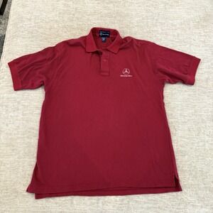 Mercedes-Benz Polo Shirt Mens Large L Red Short‎ Sleeve Golf Exclusive USA